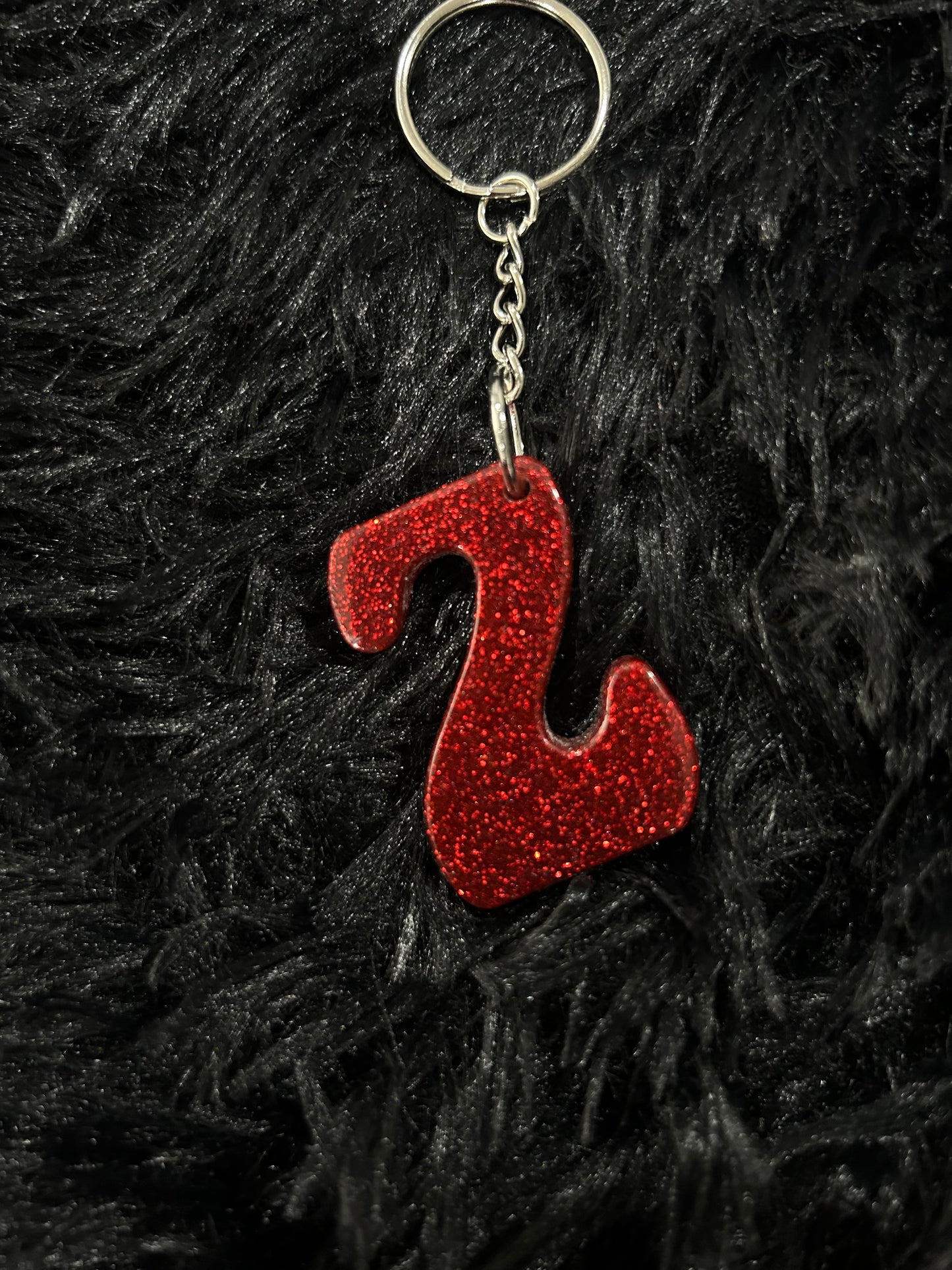 Custom Keychain - Letter Round Edges-RED