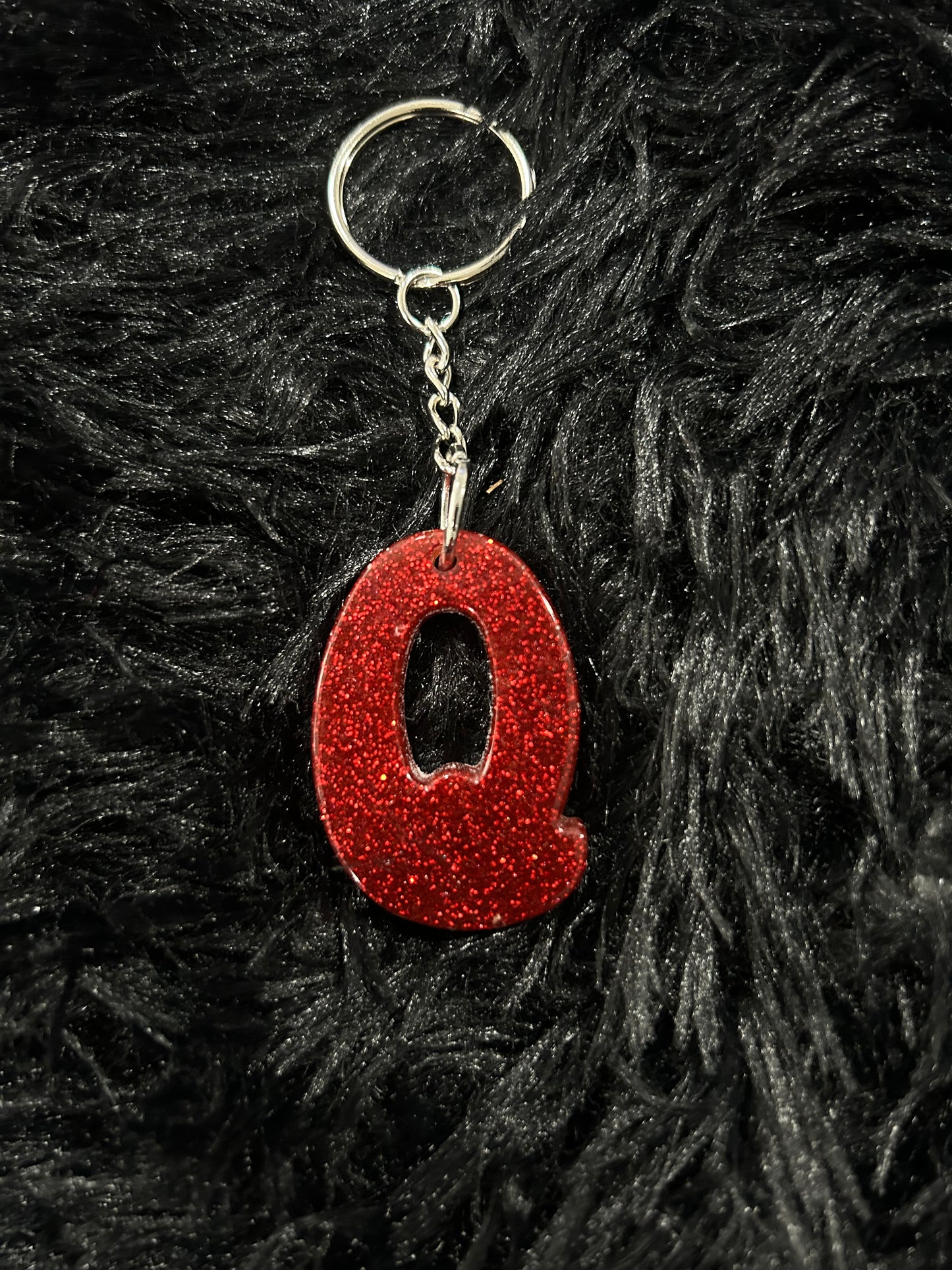 Custom Keychain - Letter Round Edges-RED