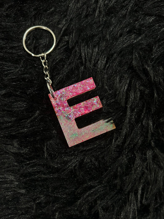 Custom Keychain - Letter Square Edges-Random