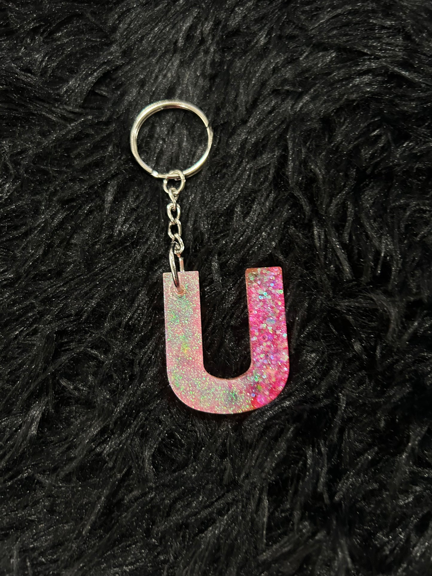 Custom Keychain - Letter Square Edges-Random