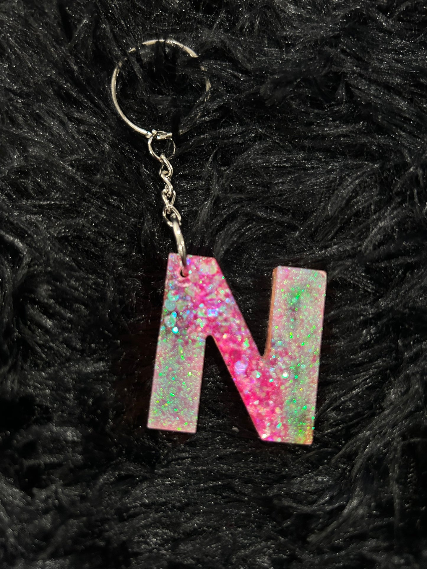 Custom Keychain - Letter Square Edges-Random