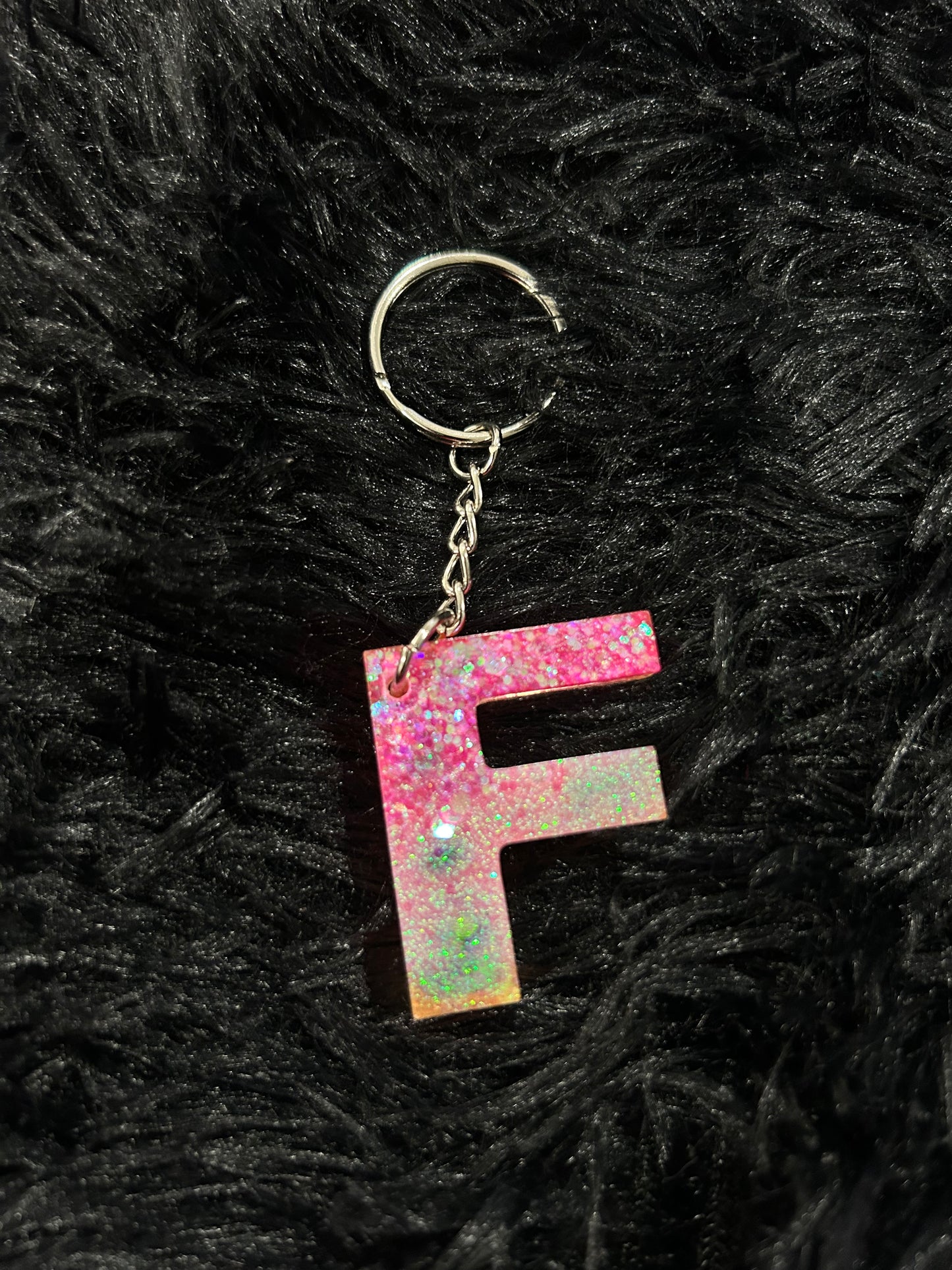 Custom Keychain - Letter Square Edges-Random