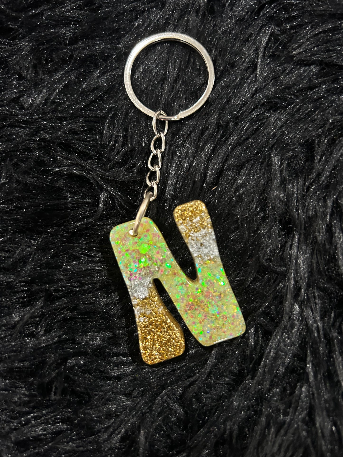 Custom Keychain - Letter Round Edges-Random