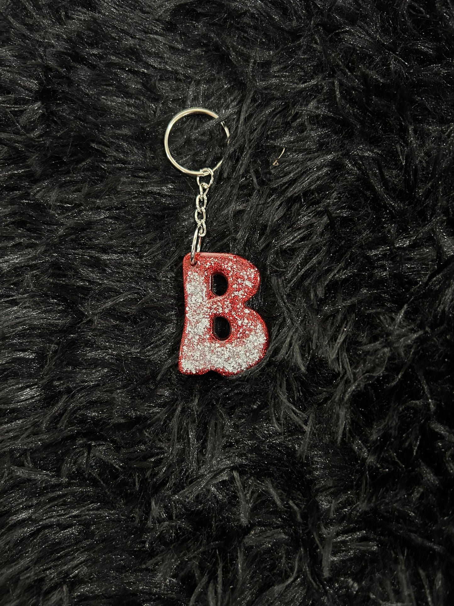 Custom Keychain - Letter Round Edges-RED