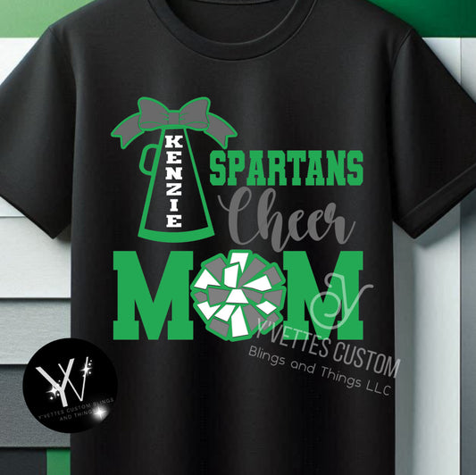 Cheer - Megaphone with Bow - (ALL Glitter) Spartans WSHS