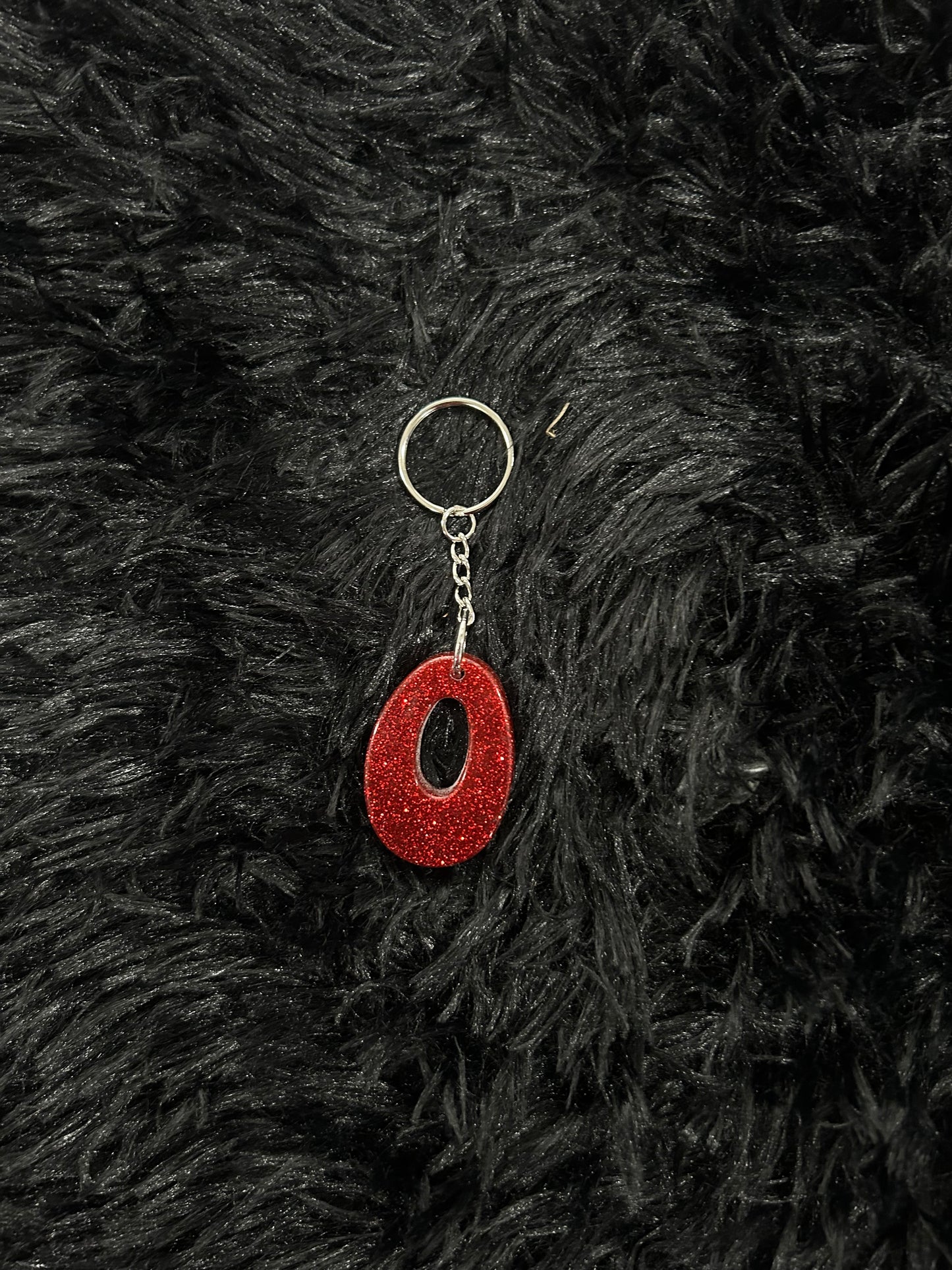 Custom Keychain - Letter Round Edges-RED