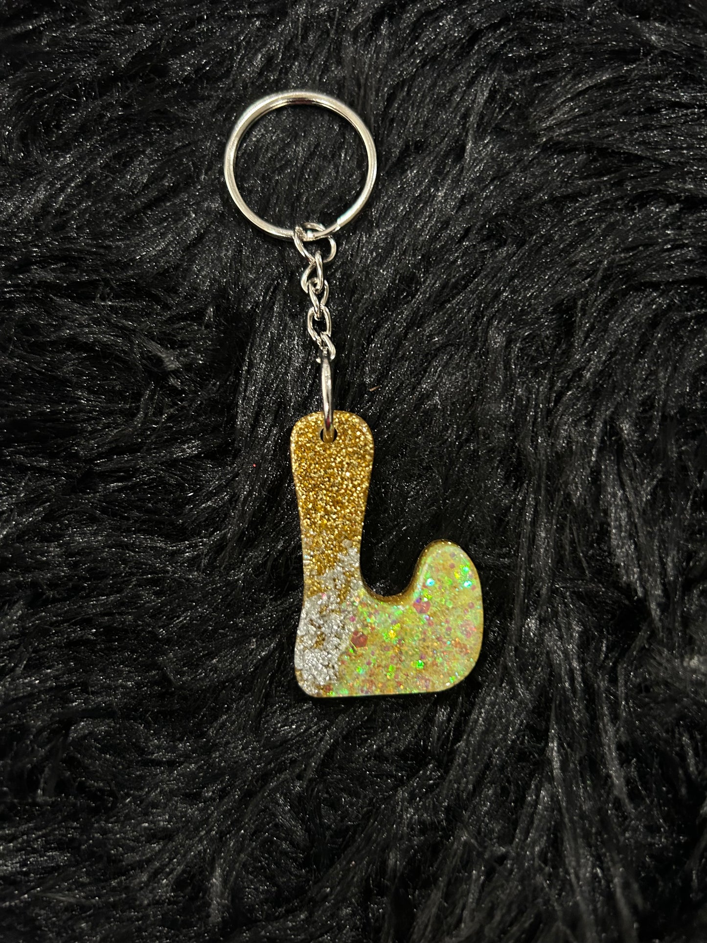 Custom Keychain - Letter Round Edges-Random