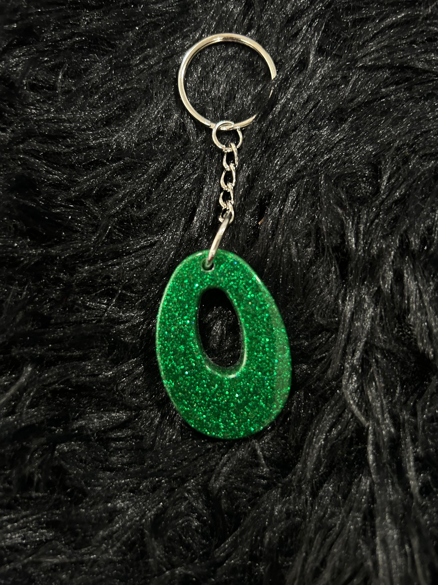 Custom Keychain - Letter Round Edges-GREEN
