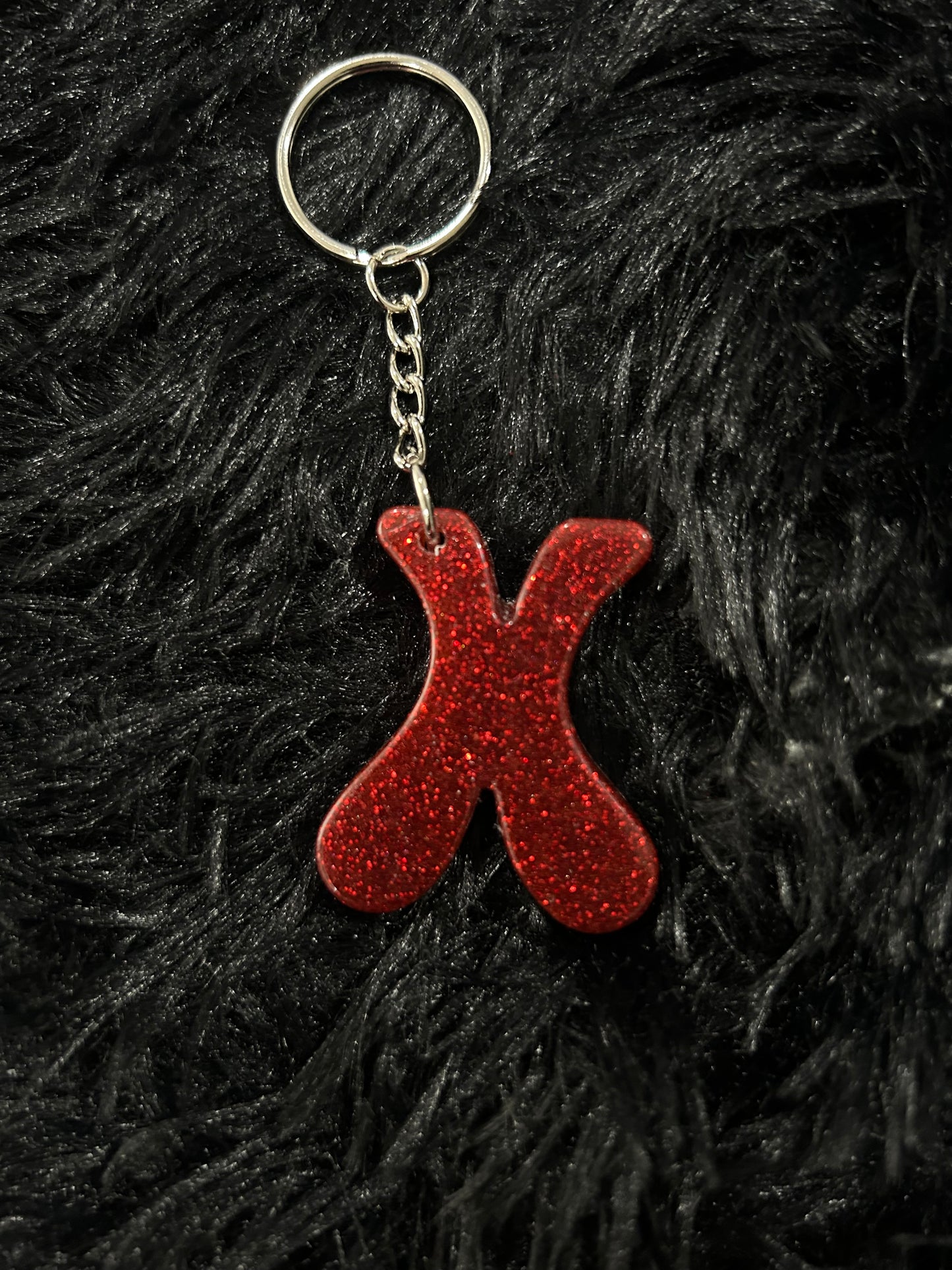 Custom Keychain - Letter Round Edges-RED