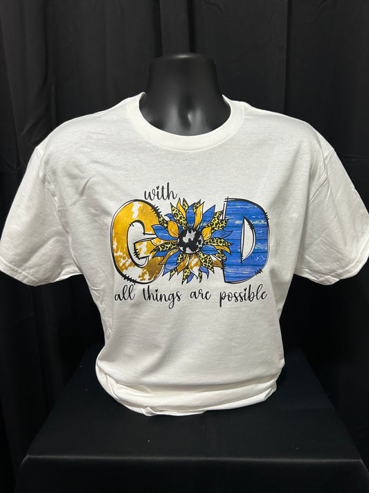 With God - Blue/Yellow Gold