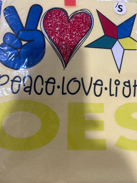 Peace Love Light (yellow)