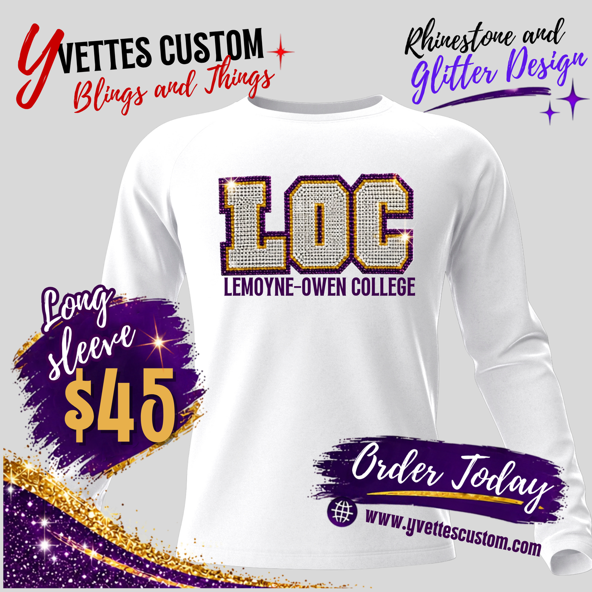 LOC Long sleeve Shirt (Rhinestones)