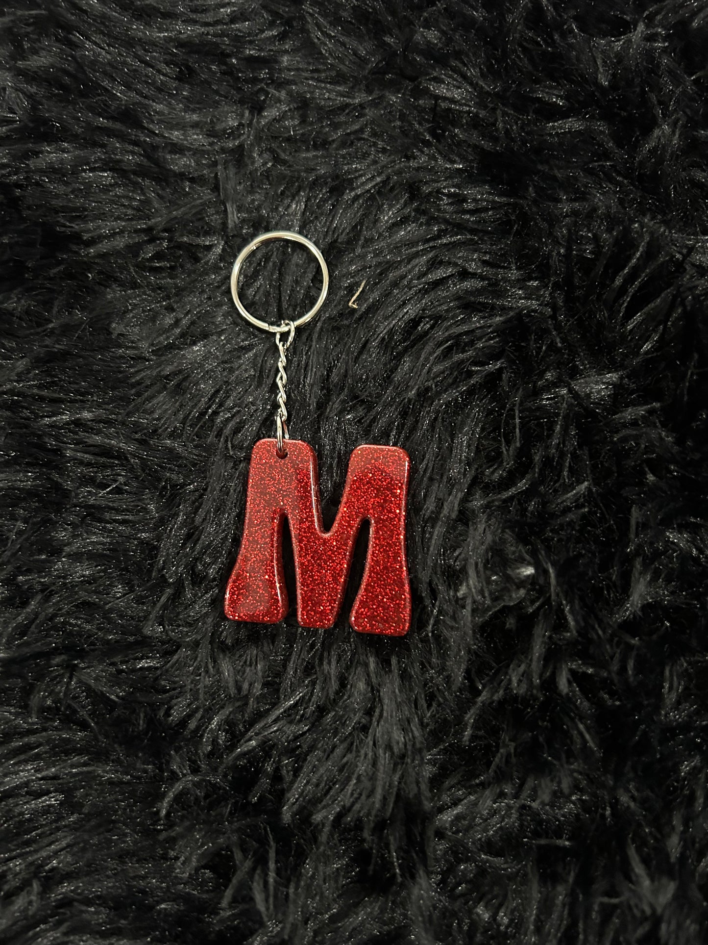 Custom Keychain - Letter Round Edges-RED