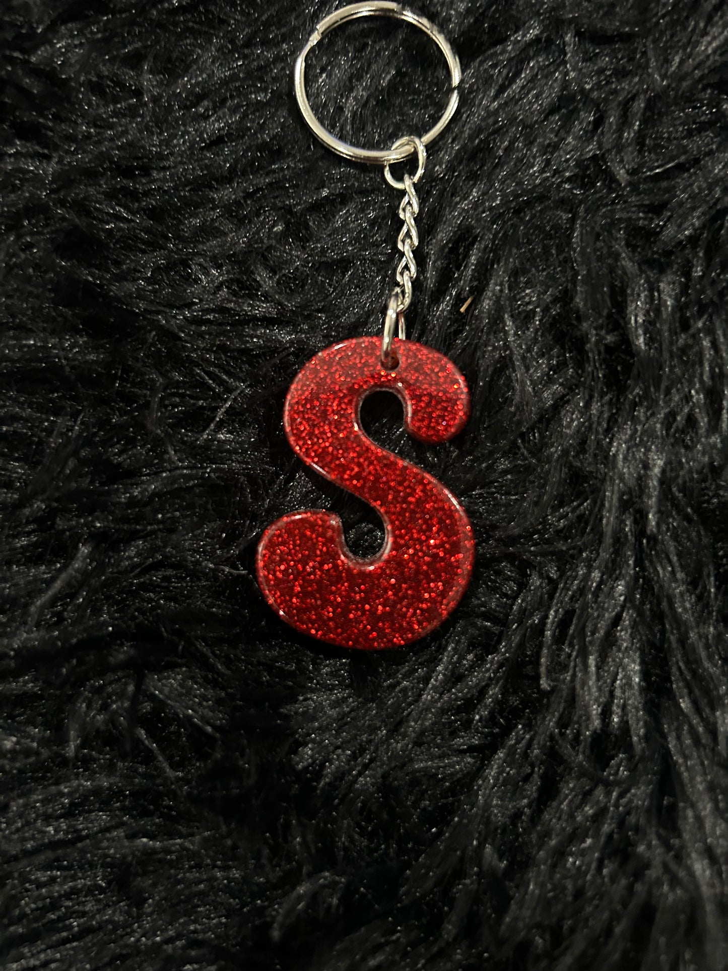 Custom Keychain - Letter Round Edges-RED
