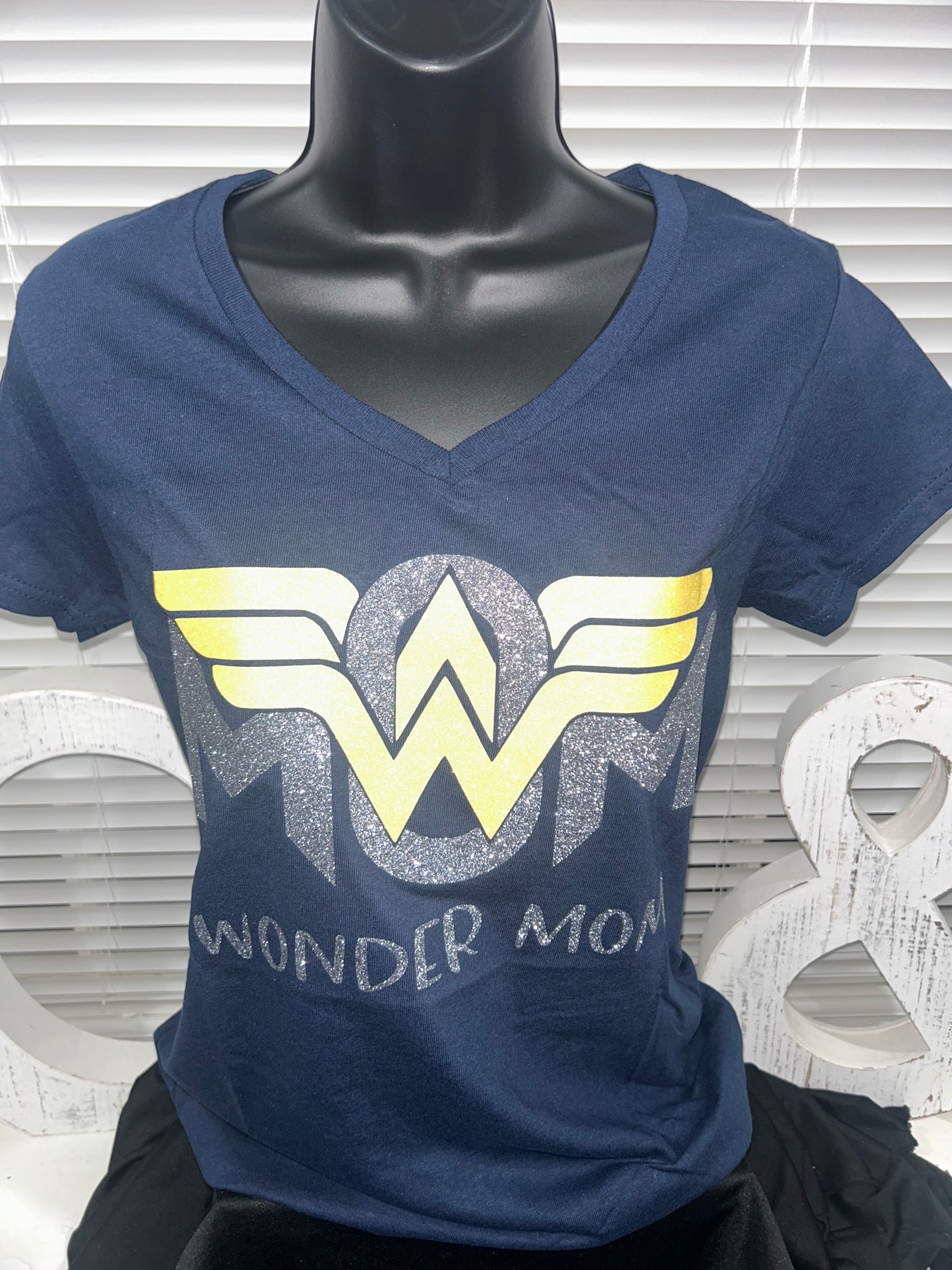 Wonder Mom (Blue - Vneck)