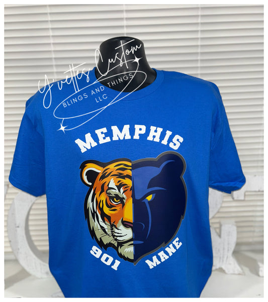 Rep Your City -Memphis 901 Mane (Glitter Words) Half faces