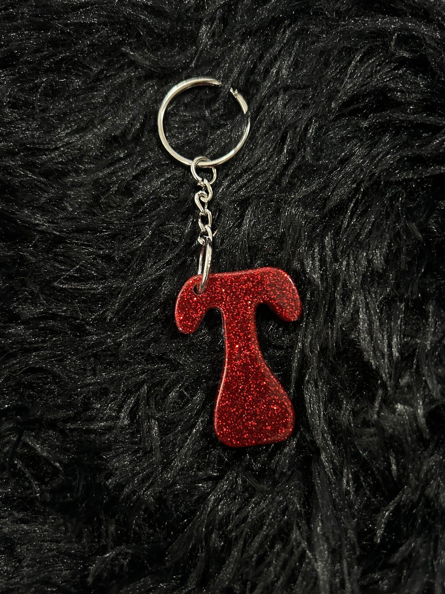 Custom Keychain - Letter Round Edges-RED