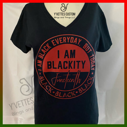 Juneteenth- Blackity Black (vneck)