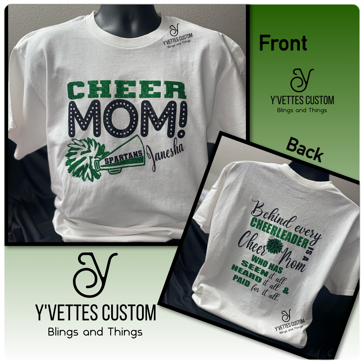 Cheer - MOM (bullhorn) Glitter