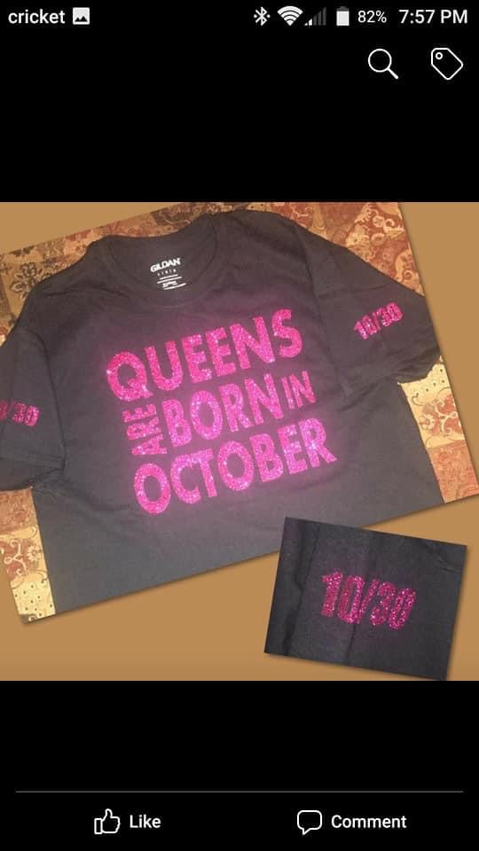 Birthday Shirt - Queens are Born In (Glitter)