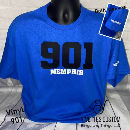 Rep Your City -901 Memphis (NonGlitter) Blue Shirt