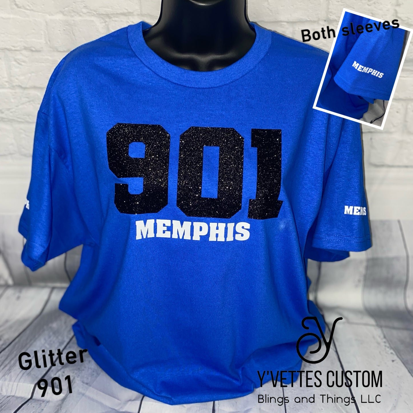 Rep Your City -901 Memphis (Glitter) Blue Shirt