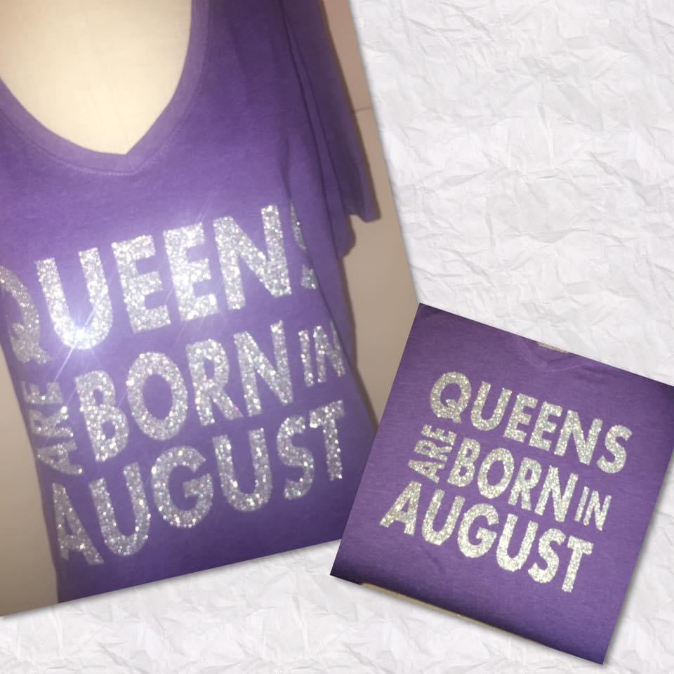 Birthday Shirt - Queens are Born In (Glitter)